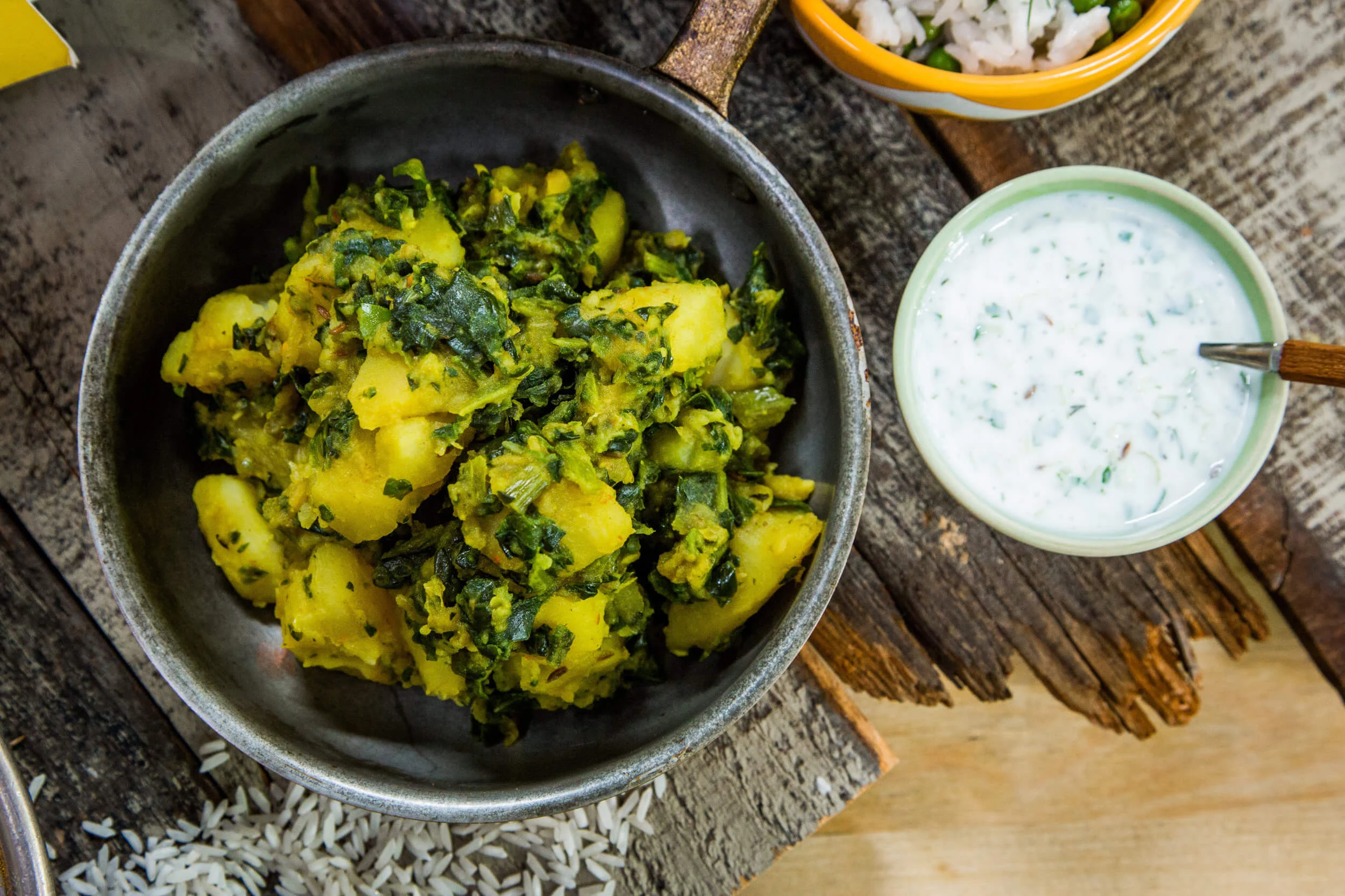 Aloo Palak Potato and Spinach Curry - Vegetarian Recipe