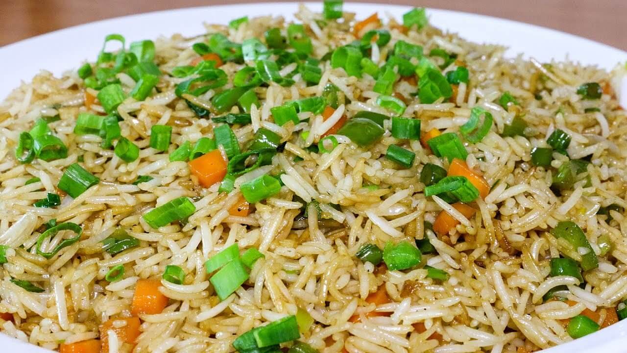 How to make Chinese Fried Rice (Vegetarian) Restaurant Style Recipe