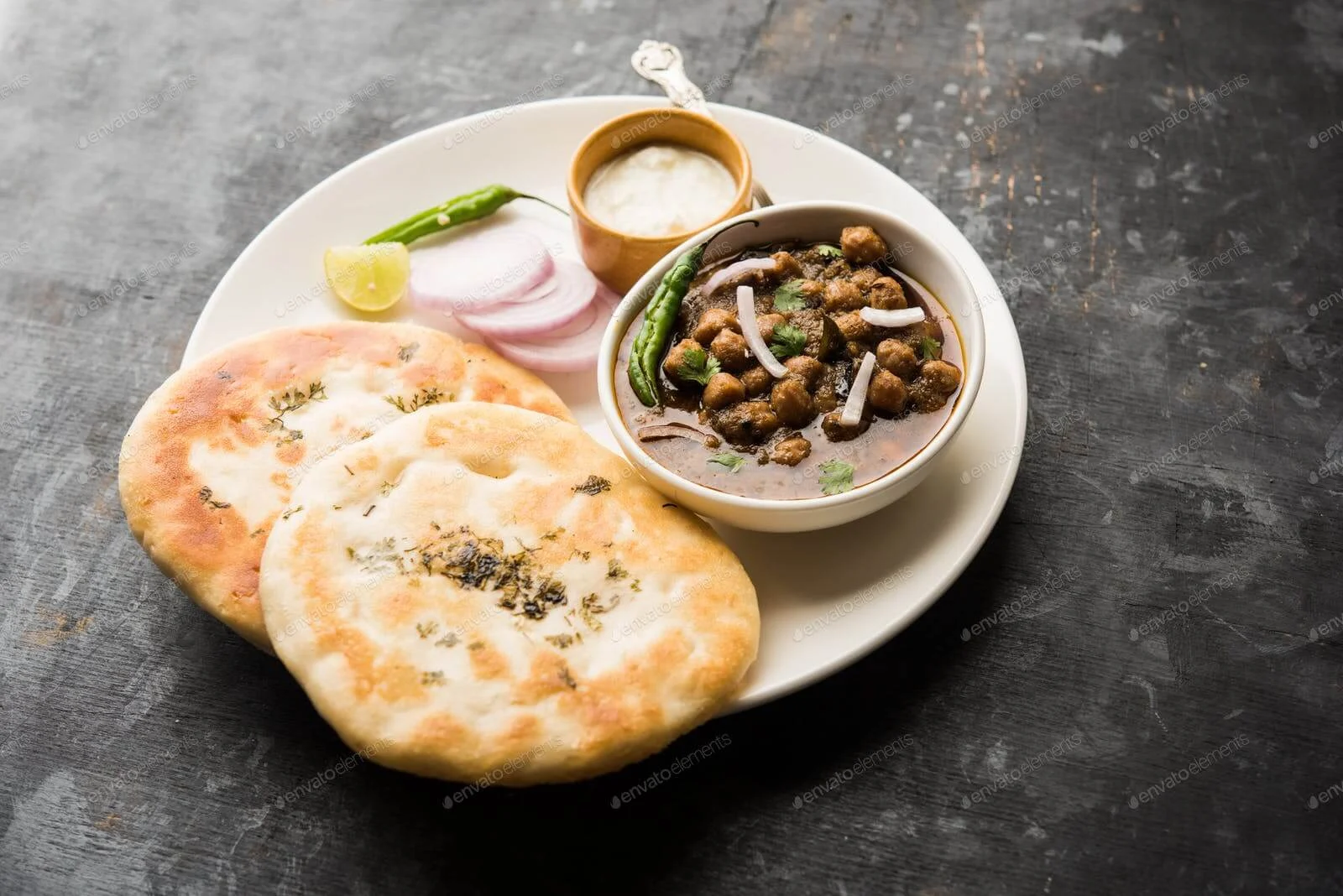 Oil Free Chana Masala with Kulcha Oil Free Chana Masala with Kulcha