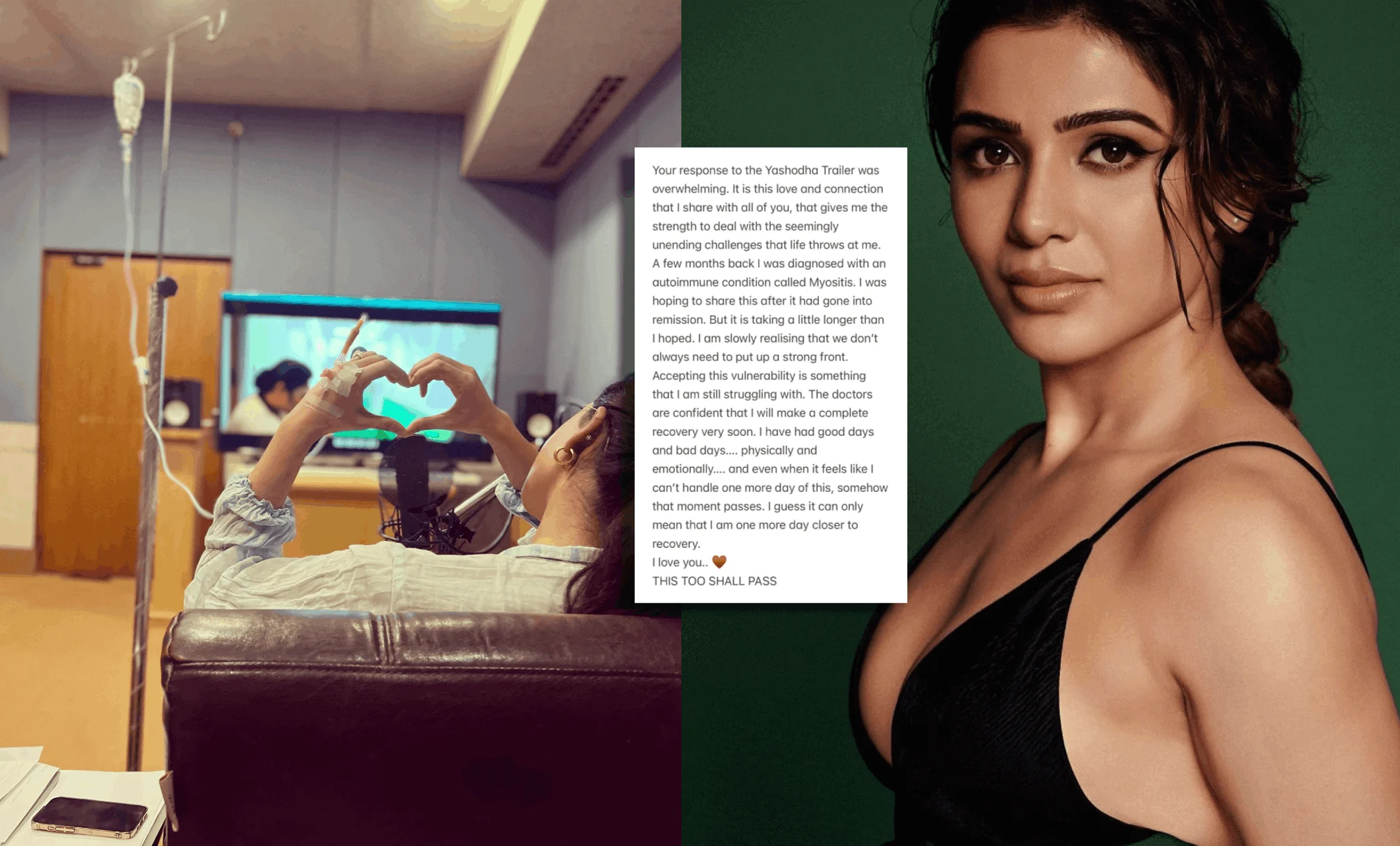 Samantha Ruth Prabhu Diagnosed With Myositis. “This Too Shall Pass,” She Writes Samantha Ruth Prabhu Diagnosed With Myositis. This Too Shall Pass She Writes